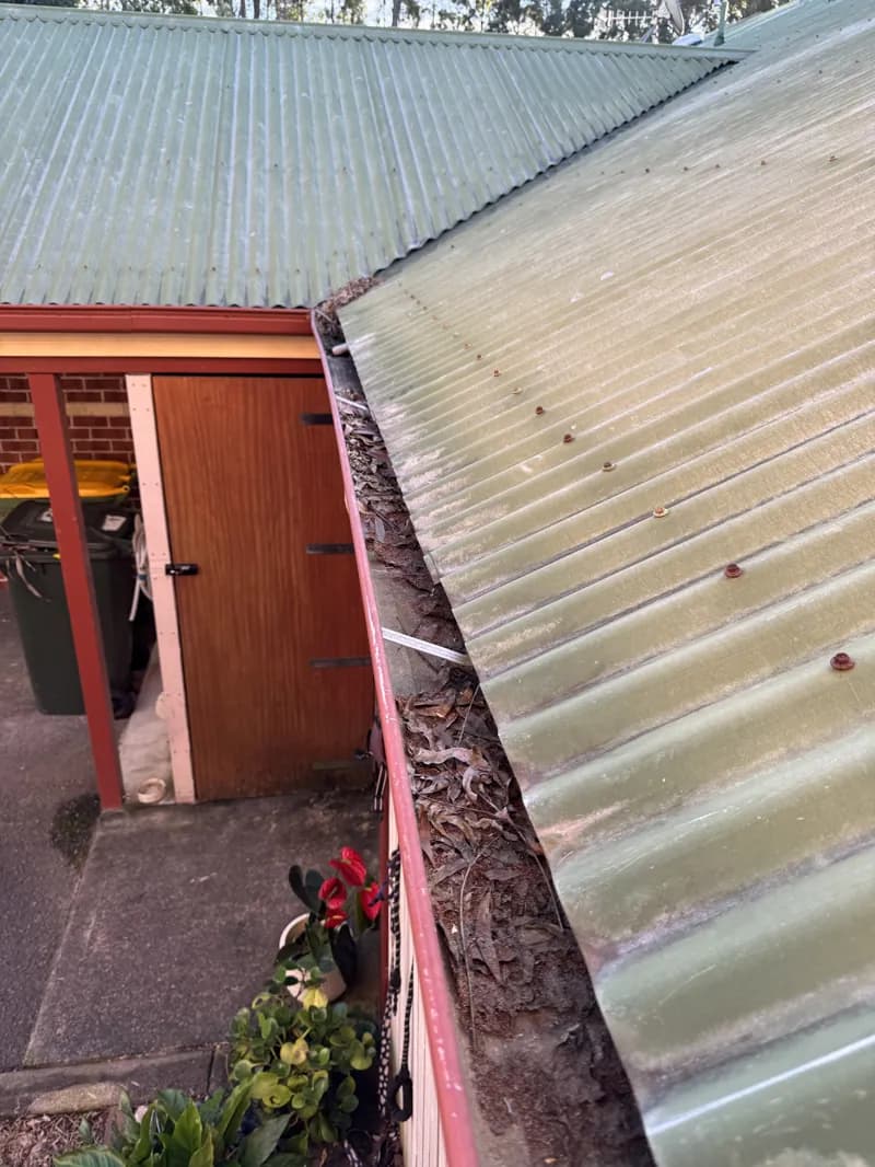 Gutter clean, before