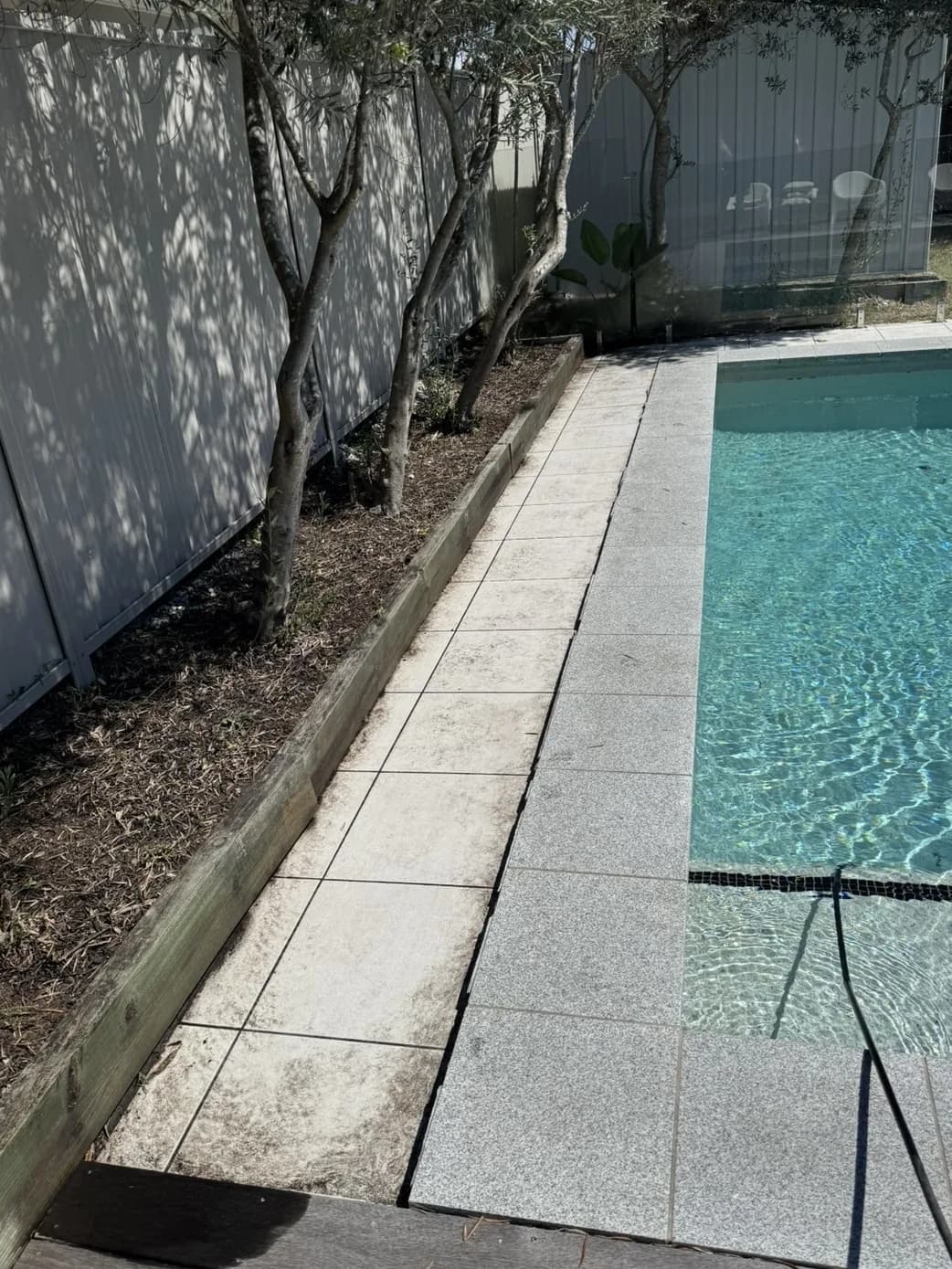 Pool-side path, before