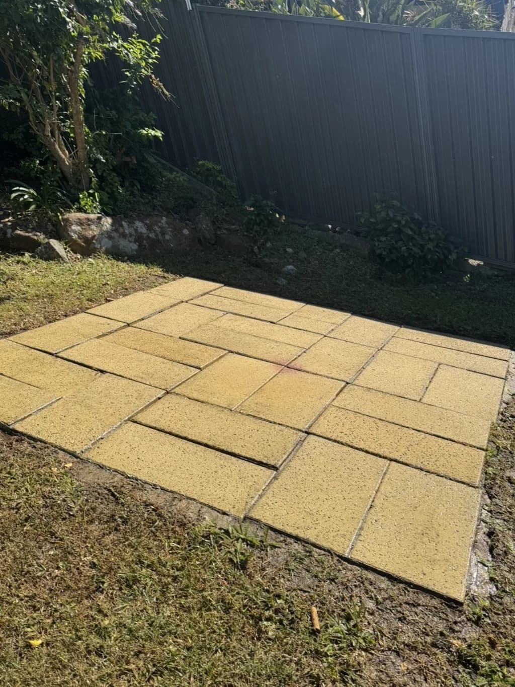 Backyard pavers, after