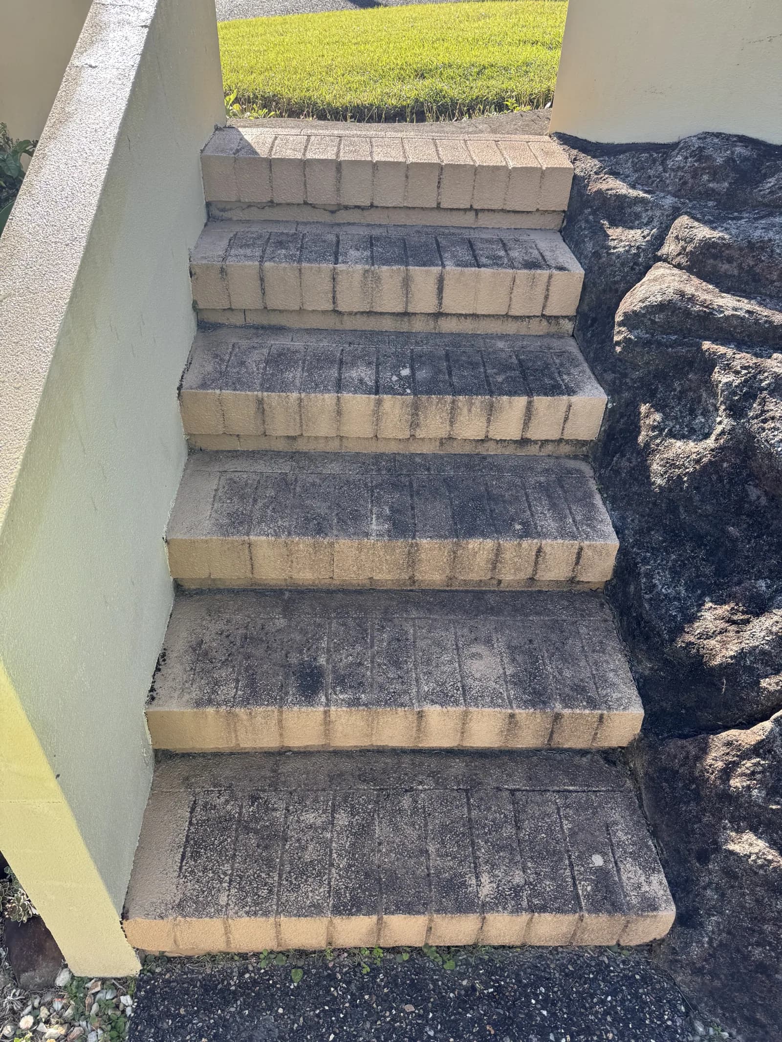 Brick stairs, before